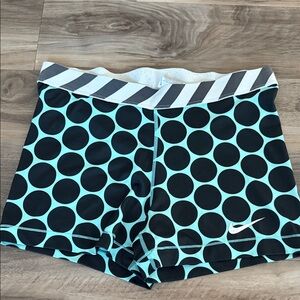 Nike Black and Teal Polka Dot Shorts